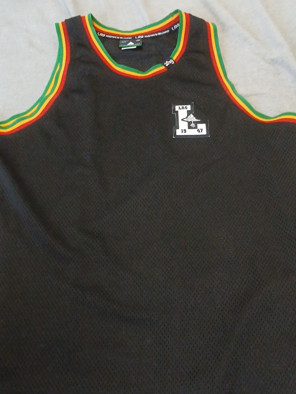 LRG Black Mesh Tank with Red Yellow Green Trim